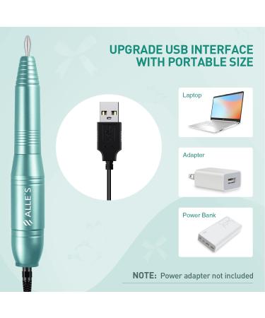 Electric Nail Drill for Acrylic & Gel Nails - 20000RPM Professional Efile with Adjustable Speed, Manicure Pedicure Set with Sanding Bands and Bits - Gifts for Women (Green) - Buy Online on GoSupps.com