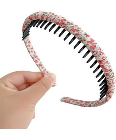 scicent Hair Band 2 Pieces Headband with Teeth Non-Slip Hairbands Fabric Covered Headbands Hair Accessories for Girls and Women (Beige+Print) 13 5871013 - Buy Online on GoSupps.com