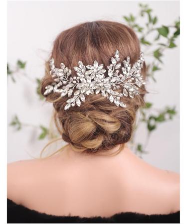 Hair Accessories Bridal Vintage Silver Full Rhinestones Big Hair Comb Bridal Shinny Pearls and Crystals Comb Headpiece Bridal Hair Piece Wedding Head Piece (Color : Rose gold) - Buy Online on GoSupps.com