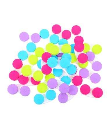SOLUSTRE 60 PCS Contact Lens Case Mirror Foil Travel Plastic Switch Storage Assorted Colors X 2pcs 6x3x1.5cmx2pcs