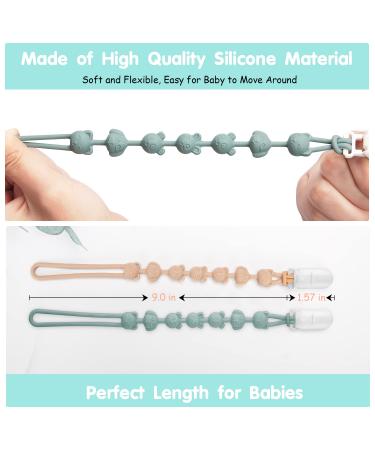 Pacifier Clip for Boys and Girls - 2 in 1 Silicone Holder and Teething Clip - Gift for Baby Shower, Birthday, Christmas - Style A - Buy Online on GoSupps.com