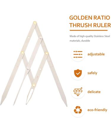 Healeved 1pc Second Generation Scale Eyebrow Measuring Tool Microblading Eyebrow Positioning Stainless Steel 25x5x0.6cm Silver - Buy Online on GoSupps.com