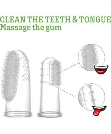 Haakaa Silicone Baby Finger Toothbrush Set - 360 Bristle for Oral Gum Cleaning and Teething Training - BPA Free 2PK - Newborn Oral Massager - Clear 2 Count - Buy Online on GoSupps.com