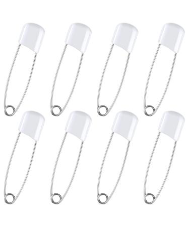 8 Pieces Diaper Pins Baby Safety Pins 2.2 Inch Plastic Head Cloth Diaper Pins with Locking Closures Stainless Steel Nappy Pins for Baby Child Infants Kids