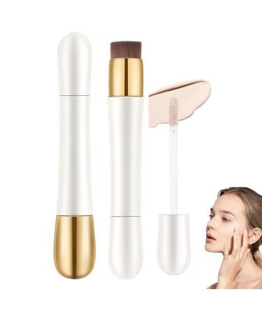 2 in 1 Foundation + Anti-Wrinkle Concealer, Liquid Foundation Concealer Makeup Stick with Built-in Brush, Long-Lasting Waterproof Concealer, Creates a Natural Look (01)