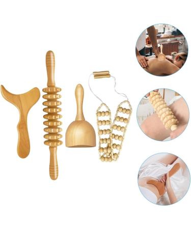 Healvian 8-Piece Wooden Massage Tool Set | Fascia Roller & Scraping Board for Full Body Relief - Buy Online on GoSupps.com