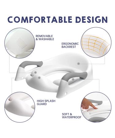 Potty Training Seat with Step Stool Ladder - Gentle Monster Toddler Toilet for Boys Girls - Foldable & Comfortable Chair with Anti-Slip Pad (Grey) - Buy Online on GoSupps.com