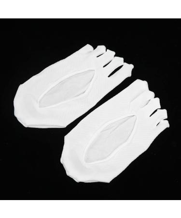 Five Finger Socks No Show Socks Good Flexibility Easy to Put on Soft for Deodorizing(White)