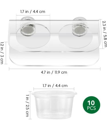 POPETPOP Reptile Feeder with 10Pcs Plastic Bowls- Reptile Food Bowl Water Dish Transparent Feeding Basin for Gecko Lizard Snakes - Buy Online on GoSupps.com