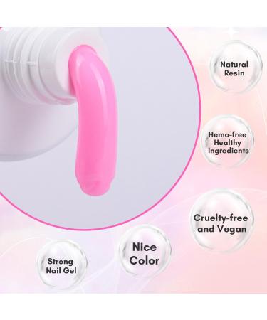 Makartt Poly Nail Gel 50ML Builder Gel for Nail Extension - White Pink Nude Clear Rosy Gel - Technician Starter DIY Salon Design - Fondant Pink - Buy Online on GoSupps.com