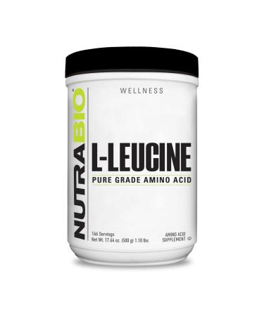 NutraBio Leucine Amino Acid Supplement Muscle Growth and Recovery Pre and Post-Workout Supplement Enhances Strength and Performance Vegan Non-GMO Gluten Free - (500 Grams)