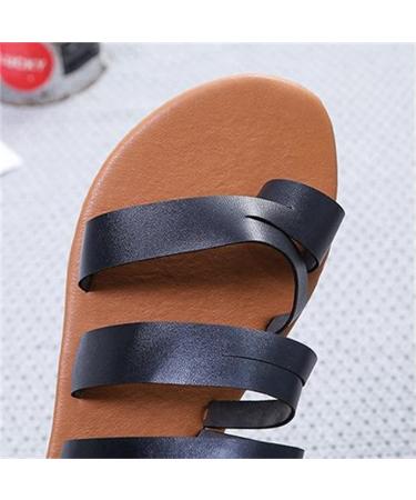 Bunion Corrector Sandals for Women - Orthopedic Toe Ring Sandals for Bunions - Comfortable Flat Sole Open Toe Sandals in Black (Size 8) - Buy Online on GoSupps.com