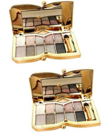Didiseaon 2pcs # Glitter & Brush Flash Colorful Makeup Eyeshadow Colors Shadow Mirror With Eye - Buy Online on GoSupps.com
