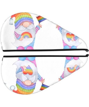 Quick Dry Hair Towel Wrap with Button - LGBT Gnomes Design | Hair Drying Turban for Fast Results - Buy Online on GoSupps.com
