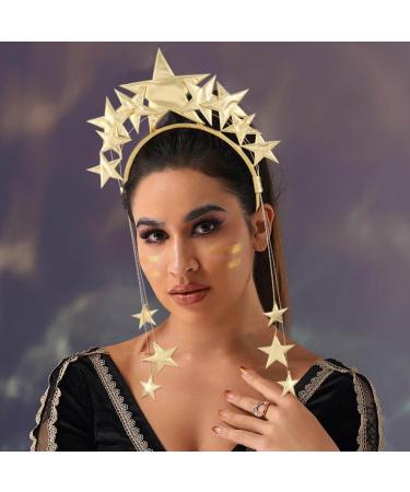 Fashband Stars Headband Gold Halo Crown Hair Band Glitter Tiara Headpiece Party Festival Costume Hair Accessories for Women and Girls - Buy Online on GoSupps.com