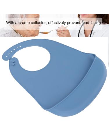 Elderly Silicone Bib Waterproof Elderly Bibs Prevent Food Falling Crumb Collector for Adults for Eating(blue) - Buy Online on GoSupps.com