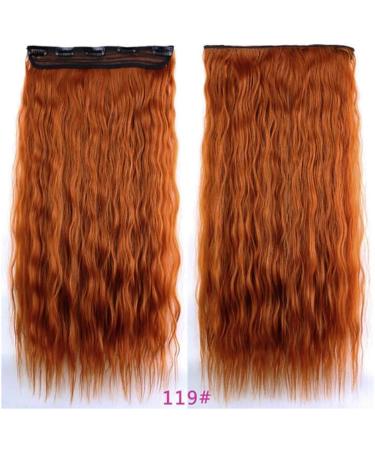 iLUU 24" 110g Long Corn Wave #119 Copper Red Fashion Color Clip on Hair Extensions Heat-resisting Fiber Synthetic Hair Pieces Deep Wave Clip in Hair Extensions for Party #119-copper red - Buy Online on GoSupps.com