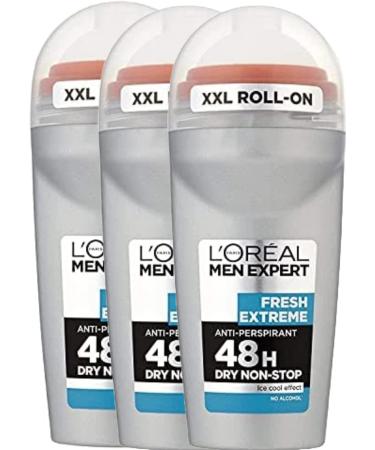 L'oreal Men Expert (Pack of 3) Fresh Extreme Roll-on X 50 ml - Buy Online on GoSupps.com