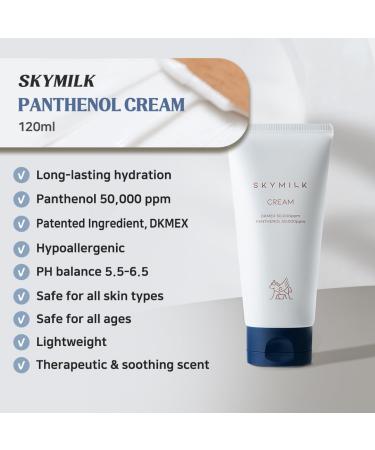 Panthenol Cream with Donkey Milk | 120 ml | Non-Sticky Hypoallergenic Moisturizer | Deep Hydration & Anti-Itch | Korean Skincare for Sensitive Skin - Buy Online on GoSupps.com