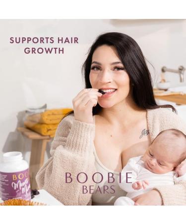 Boobie Bears Lactation Supplement with Moringa & Elderberry - Boost Breast Milk & Immunity, Fight Postpartum Hair Loss - 60 Count - Buy Online on GoSupps.com