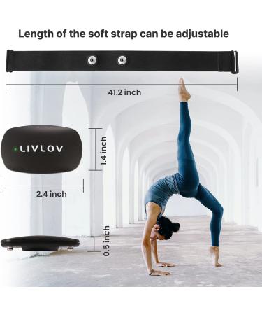 LIVLOV V6 Heart Rate Monitor Chest Strap - Bluetooth & ANT+ Sensor for Polar, Wahoo, Zwift - Waterproof HR Monitor for Fitness & Sports Watches - Buy Online on GoSupps.com