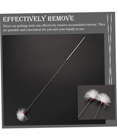Mikinona 4pcs Portable Earwax Pickers with Metal Handles and Soft Goose Plume Tips Spiral Decompression Ear Cleaning Tools for Safe and Comfortable Earwax Removal at Home Random Color - Buy Online on GoSupps.com