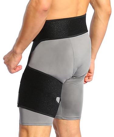 TOPINCN Groin Compression Wrap - Adjustable Hip Thigh Support Brace for Sciatica Relief | Men & Women - Buy Online on GoSupps.com