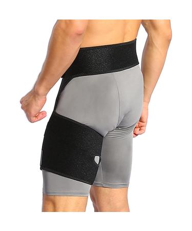 Groin Compression Wrap & Hip Thigh Support Brace | Adjustable Sciatica Wrap for Men & Women | Thigh Support for Sprains - Buy Online on GoSupps.com