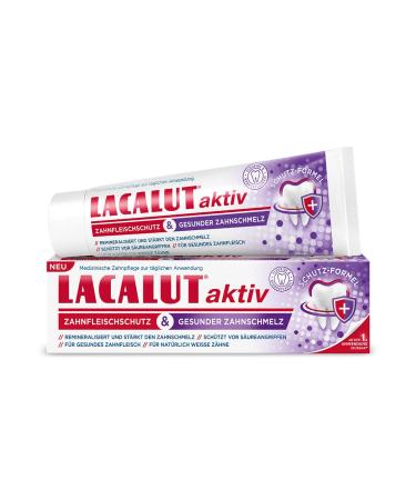 Lacalut active gum protection & healthy tooth enamel to protect against periodontitis and gum infections ensures healthy strong and of course white Zahn 75 ml (1 Pack)