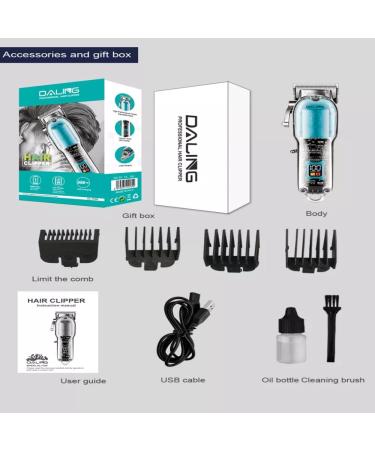 HUG PUPPY DALING PROFESSIONAL LED Display Hair Trimmer Retro Oil Head Electric Clipper Hair for Men Barber Tool Rechargeable Hair Clipper (Blue) - Buy Online on GoSupps.com