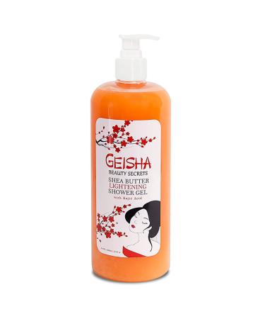 Geisha  Kojic Acid Skin Brightening Body Wash - 33 Fl oz / 1000 ml - Even Out Skin Tone  Reduce Dark Spots  Skin Radiance  Face and Body Shower Gel  with Coconut Oil and Shea Butter