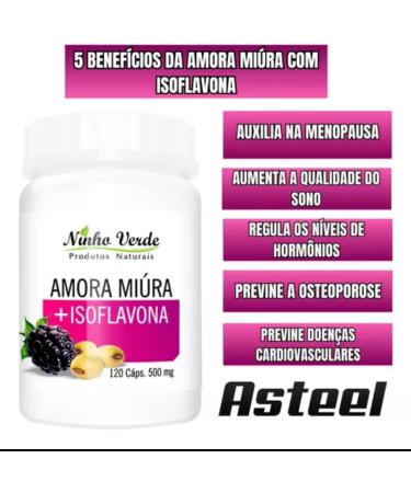 Buy Amora Miura + Isoflavona 500mg - 120 Capsules Imported from Brazil | Morus & Glycine Max L - Fast International Shipping - Buy Online on GoSupps.com