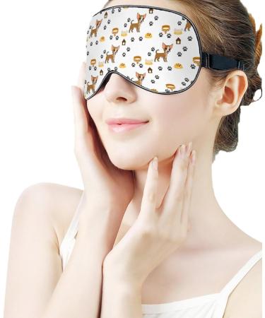 Chihuahua Dog Paw Print Sleep Mask Adjustable Blindfold for Better Sleep and Travel - Men and Women - Buy Online on GoSupps.com