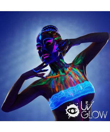 8 x 50ml UV Body Paint - Neon Fluorescent Makeup for Body Painting - Luminous Colors for Black Light Parties - Buy Online on GoSupps.com