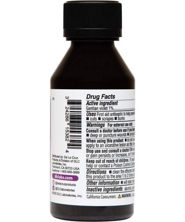 De La Cruz Gentian Violet Tincture 1% - 2 FL OZ (3 Bottles) - First Aid Antiseptic - Buy Online on GoSupps.com