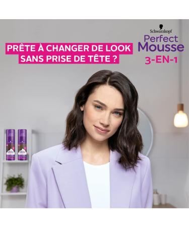 Schwarzkopf - Temporary Mousse Hair Color - Natural Shine and Highlights - Volume Effect - Perfect Mousse 3in1 - Brown 4-0 - Buy Online on GoSupps.com