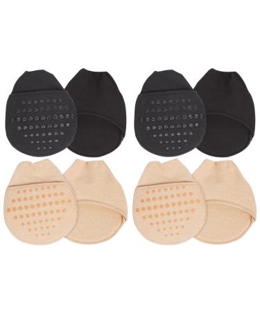 Sosoport 4 Pairs of Sweat-Absorbent Forefoot Socks Invisible Forefoot Cushions for Women