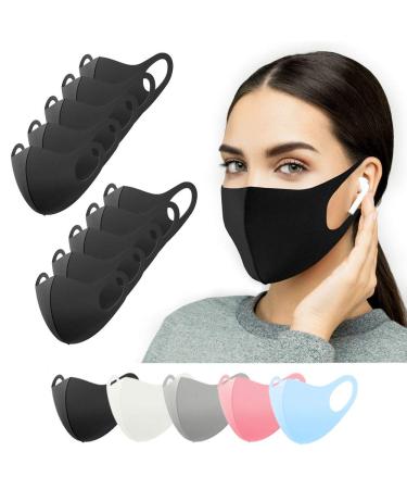 Fabric mask 10 pieces black for older children adolescents adult mouth protection mask washable makeshift mask everyday mask facial mask women men - Buy Online on GoSupps.com