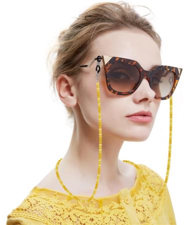SBTRKT 5-Piece Yellow Acrylic Fiber Eye Chain - Stylish & Durable Sunglasses Accessory for Old Flower Mirrors - Buy Online on GoSupps.com