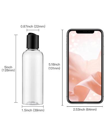 Owlyee 3.4oz Travel Bottle with Disc Top Flip Cap (5PCS) - 100ml Clear Empty Plastic Containers for Shampoo, Lotion, Soap - Buy Online on GoSupps.com