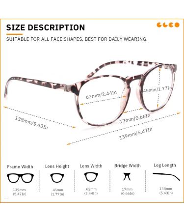 IBOANN 3-Pack Blue Light Blocking Glasses - Round Retro Frames for Women/Men - Vintage Fake Eyeglasses with Clear Lens in A1 Light Black, Leopard, Transparent - Buy Online on GoSupps.com
