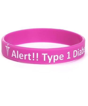 5-Pack Silicone Medical Alert Bracelet Wristbands - Engraved Diabetes Insulin Dependent - Multi-Color Type 1 Diabetes - Buy Online on GoSupps.com