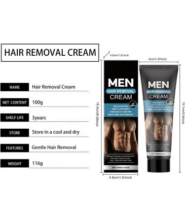  JINGLING JINGLING Men's Body Hair Removal Cream - 100ml - Hair Removal Cream for Arms - For Friends Fathers Bodybuilders Swimmers Busy Professionals - Chest - Back - Buy Online on GoSupps.com