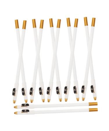 WOONEKY 12pcs Eyebrow Pencil Sharpener Wood Brow Pencil Portable Brow Pencil Eye Brow Pencil White Wooden