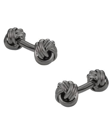 Cuff-Daddy Double Knot Gunmetal Tone Cufflinks with Presentation Box