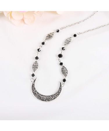 Boho Crescent Moon Crystal Headband - Silver Vintage Hair Accessories for Women - Buy Online on GoSupps.com