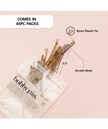 Kitsch Mini Bobby Pins - Hair Pins for Women, Blonde - 45 pcs Pack for Styling and Sectioning - Buy Online on GoSupps.com