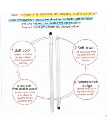 Housoutil Eye Shadow Pen 3pcs Lying Head Lustre Silkworm Eye Pearly Pen Makeup Shadow Double Lying Silkworm Pen mediumx3pcs Whitex3pcs - Buy Online on GoSupps.com