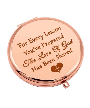 School Teacher Gifts Teacher Appreciation Gift Compact Mirror Teacher Gifts for Women Christian Gift for Her Thank You Gift for Teacher Folding Makeup Mirror Graduation Birthday Gifts
