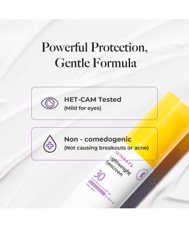 SKINRAYS Hypoallergenic Eyescreen SPF30 - Mineral Sunscreen for Sensitive Skin Clean Beauty Broad Spectrum Zinc Oxide Made in USA - 1.12 Fl Oz - Buy Online on GoSupps.com